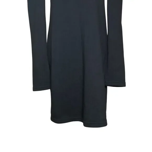 Revamped Womens Black Long Sleeve Midi Dress Size S Puff Sleeve Round Neck - Picture 3 of 16